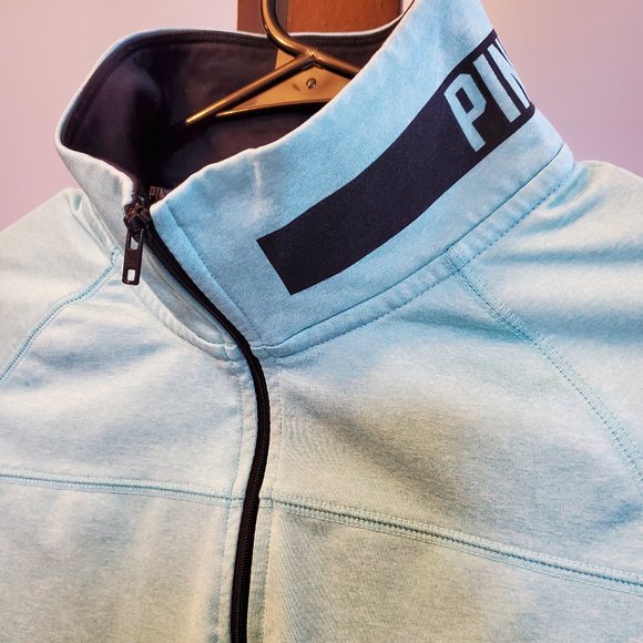 Victoria Secret PINK 1/4 zip pullover size S in pale blue - Picture 4 of 5